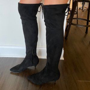 Sam Edelman Over the Knee Kitten Heel Black Boots